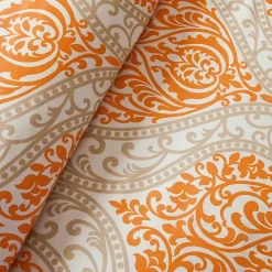 Kirklands Home Orange Damask 5-pc. California King Comforter Set New