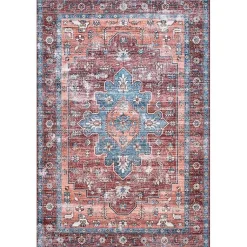 Kirklands Home Orange Medallion Washable Area Rug, 5x8 Best