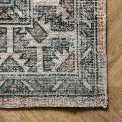 Kirklands Home Orange Tribal Washable Area Rug, 8x10 Hot