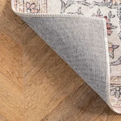 Kirklands Home Orange Vintage Floral Washable Area Rug, 4x6 Best