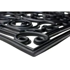 Kirklands Home Ornate Penelope Durable Rubber Doormat, 30x18 in. Black Outlet