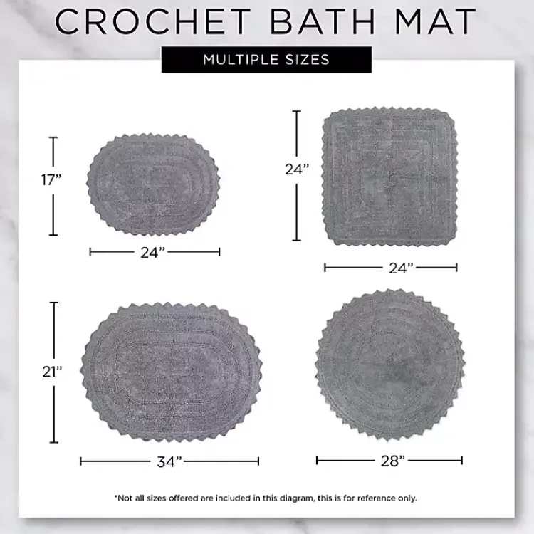 Kirklands Home Oval Classic Crochet Bath Mat Ivory Sale