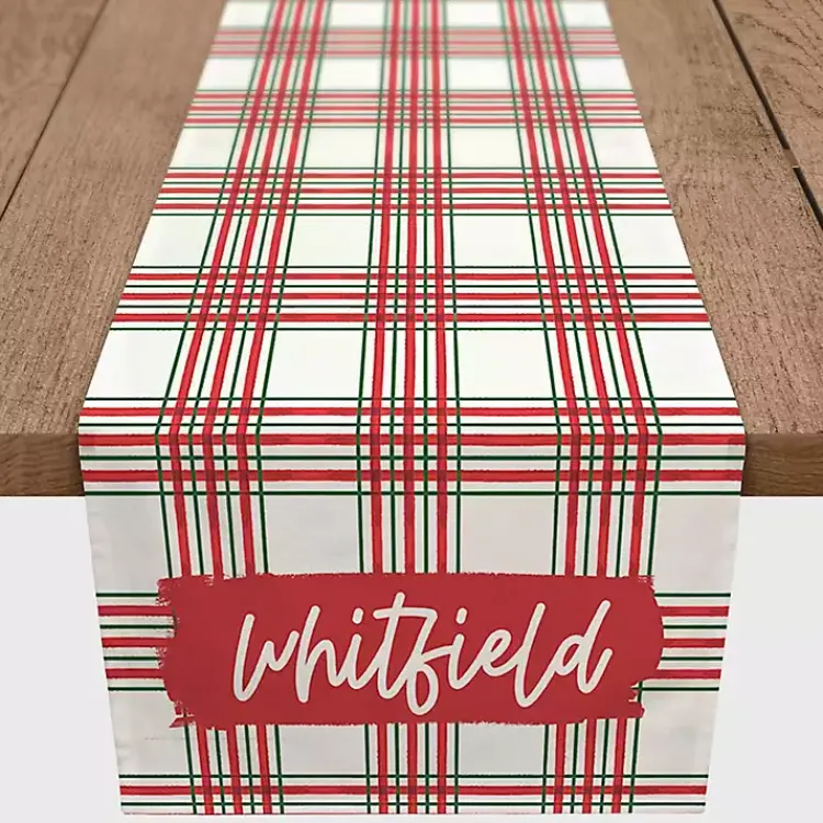 Christmas Dining & Entertaining>Kirklands Home Personalized Christmas Plaid Table Runner, 90 in.