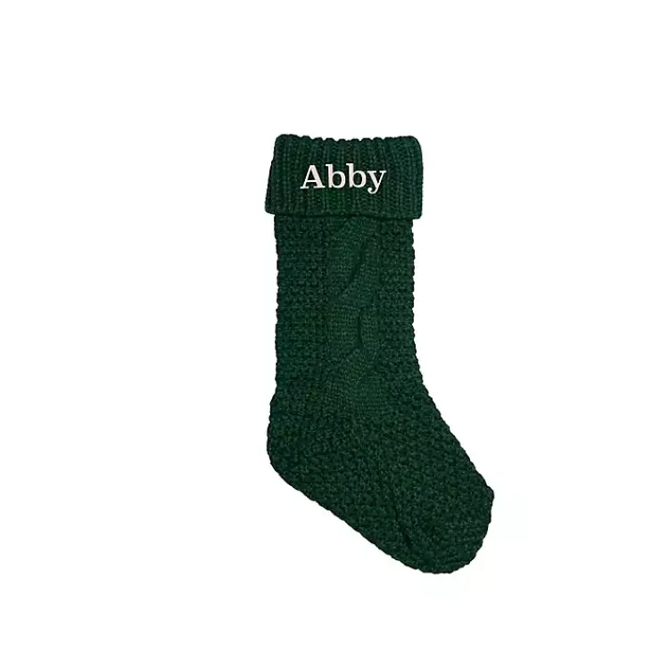 Christmas Stockings & Stocking Holders>Kirklands Home Personalized Serif Embroidered Stocking Green