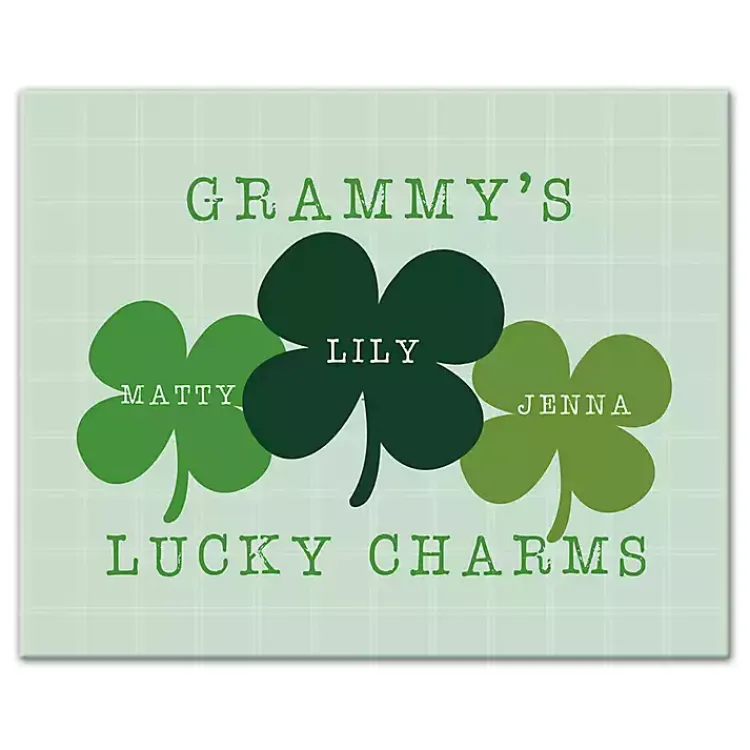 St Patricks Day Decorations>Kirklands Home Personalized Lucky Charms Canvas Wall Plaque