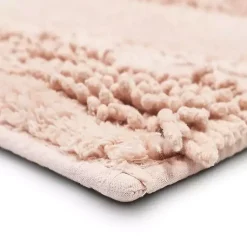 Kirklands Home Petal Blush Asymmetrical Cotton Bath Mat, 60 in. Pink Hot