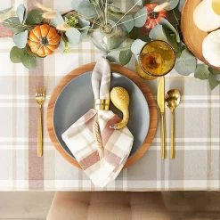 Kirklands Home Picnic Plaid Cotton Tablecloth, 120 in. Multi