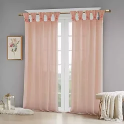 Kirklands Home Rosette Tab Top Curtain Panel, 84 in. Pink Discount