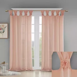 Kirklands Home Rosette Tab Top Curtain Panel, 95 in. Pink Discount