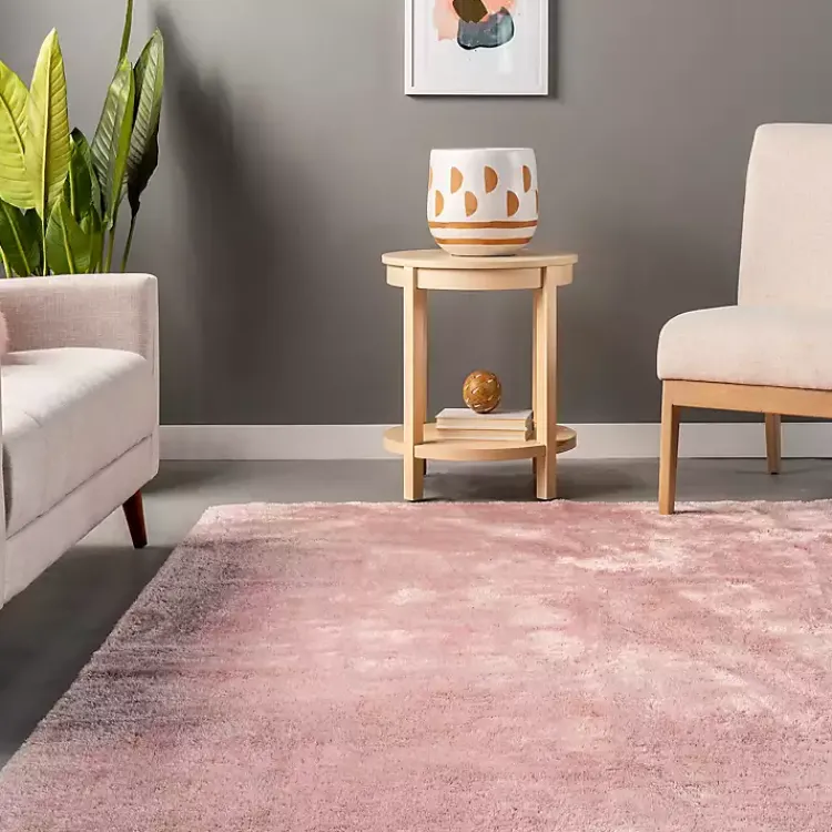 Kirklands Home Shag Washable Area Rug, 5x8 Pink Outlet