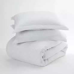 Kirklands Home Pinstriped 3-pc. Twin Duvet Cover Set Ivory Discount