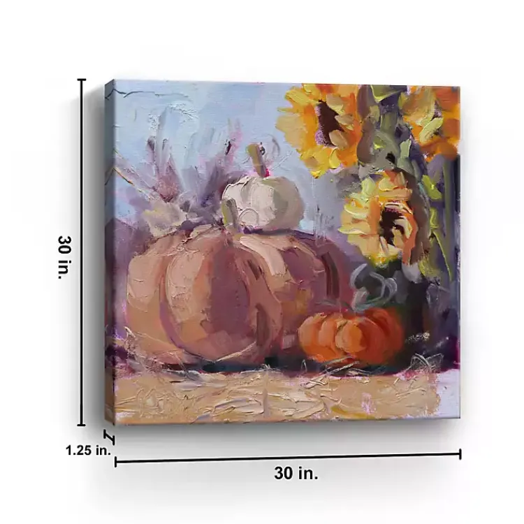 Fall>Kirklands Home Pumpkin Patch Sunflowers Canvas Art Print Orange