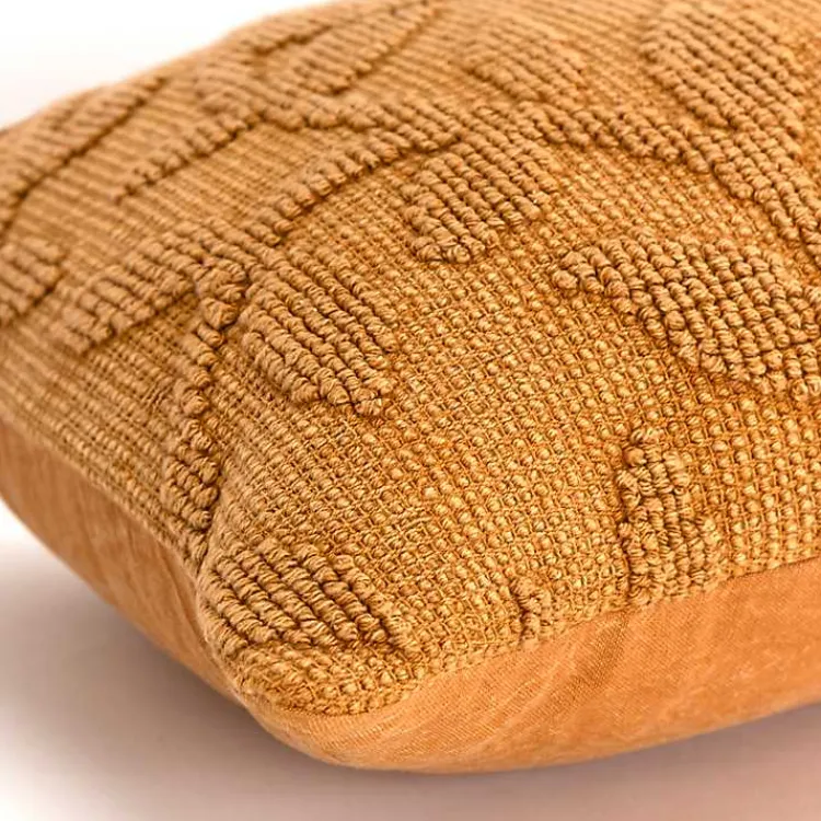 Pillows>Kirklands Home Pumpkin Stonewash Botanical Pillow Orange