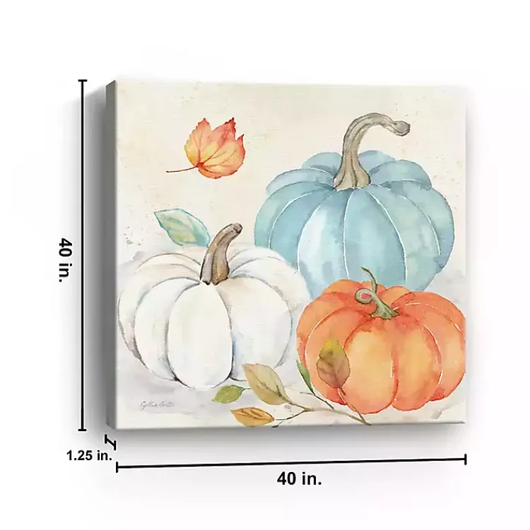 Fall>Kirklands Home Pumpkin Trio Canvas Art Print