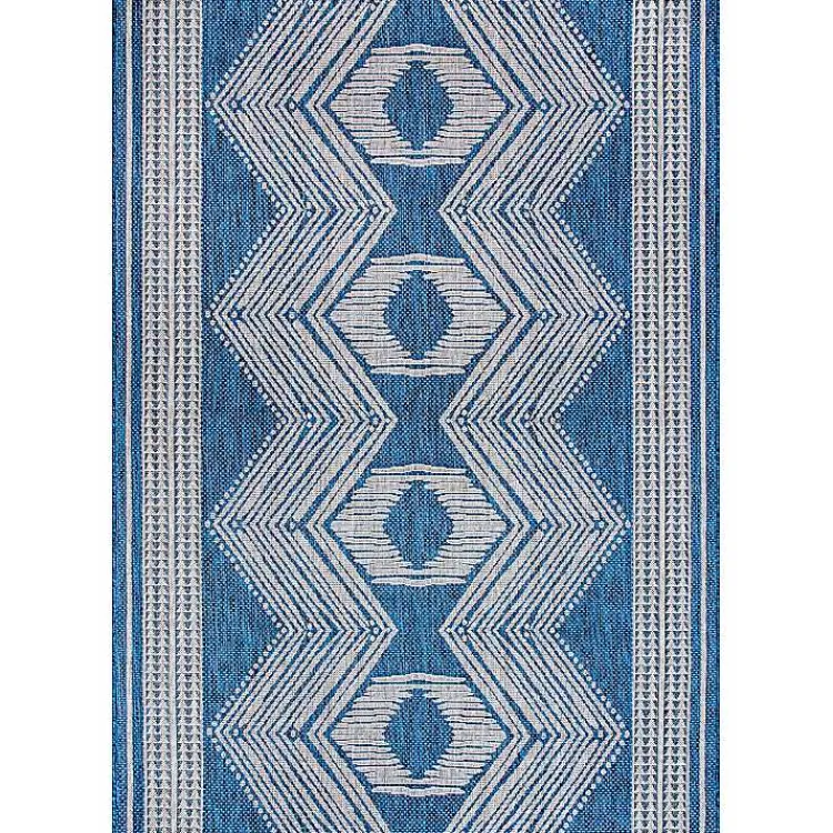 Kirklands Home Raina Blue Tribal Zig Zag Outdoor Rug, 8x10 Online