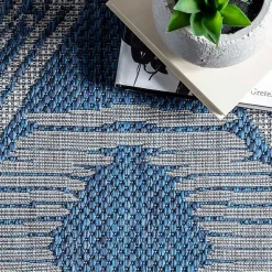 Kirklands Home Raina Blue Tribal Zig Zag Outdoor Rug, 8x10 Online