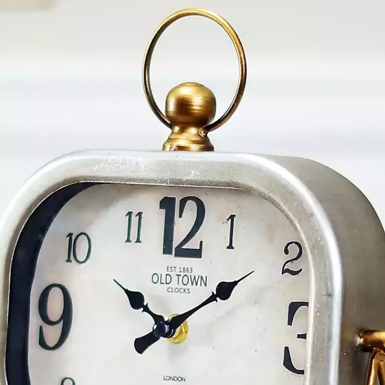Decorative Accents>Kirklands Home Rectangular Metal Tabletop Clock