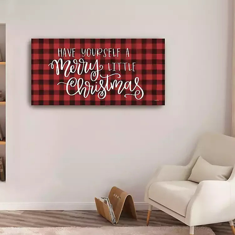 Christmas Art & Wall Decor>Kirklands Home Red Merry Little Christmas Giclee Canvas Art Print