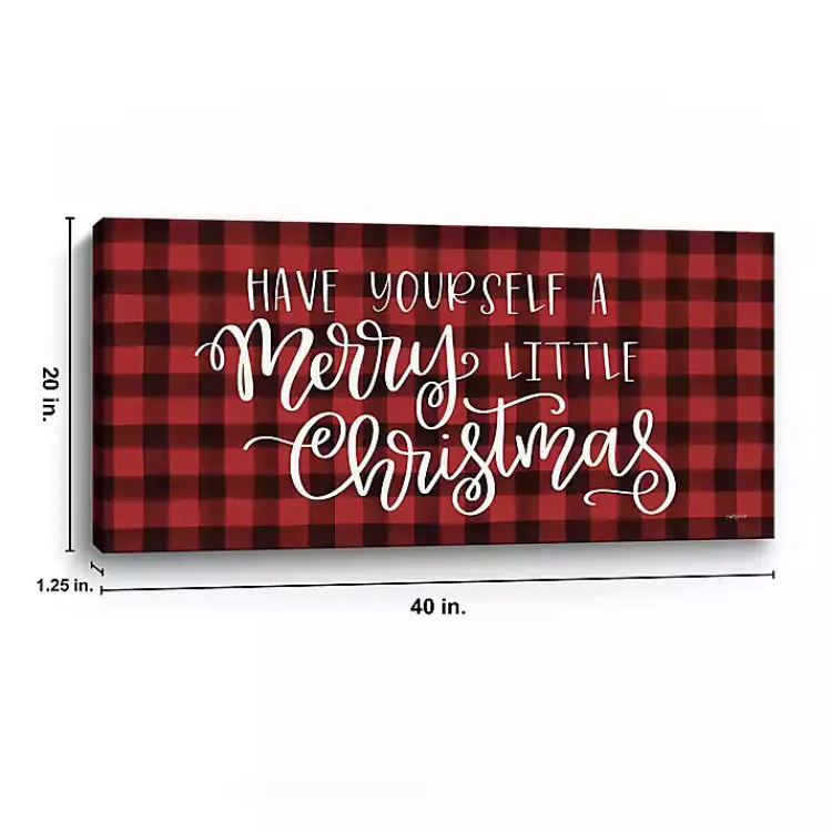 Christmas Art & Wall Decor>Kirklands Home Red Merry Little Christmas Giclee Canvas Art Print