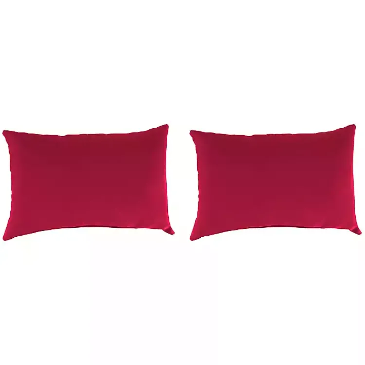 Kirklands Home Pompei Outdoor Lumbar Pillows, Set of 2 Red Clearance