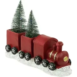 Christmas Decorations>Kirklands Home Train Decoration with LED Trees Red