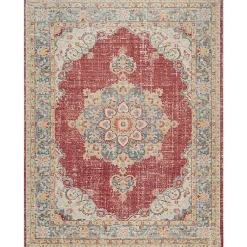 Kirklands Home Vintage Medallion Area Rug, 7x10 Red