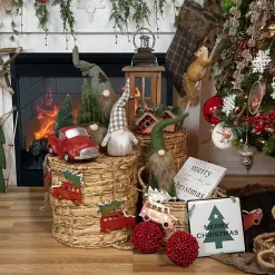 Christmas Tree Decorations>Kirklands Home Vintage Truck Christmas Tree Garland Red