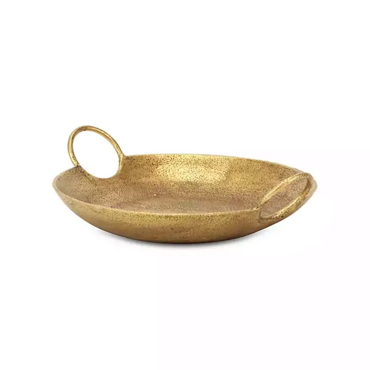 Decorative Bowls & Jars>Kirklands Home Round Cast Iron Dish with Handles Gold