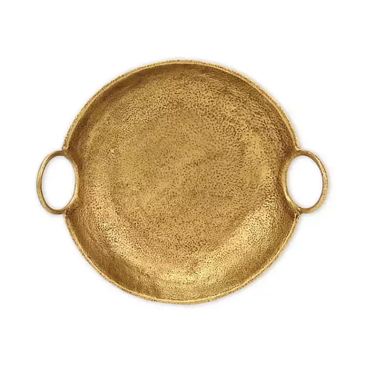 Decorative Bowls & Jars>Kirklands Home Round Cast Iron Dish with Handles Gold