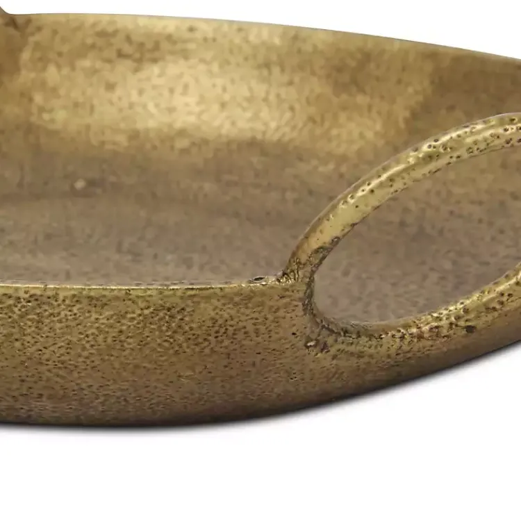 Decorative Bowls & Jars>Kirklands Home Round Cast Iron Dish with Handles Gold