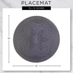 Kirklands Home Round Woven Lattice Placemats, Set of 6 Brown Clearance