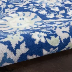 Kirklands Home Royal Blue Floral Motif Area Rug, 5x7 Outlet
