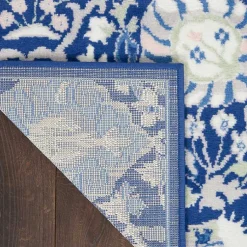 Kirklands Home Royal Blue Floral Motif Area Rug, 7x10 Best