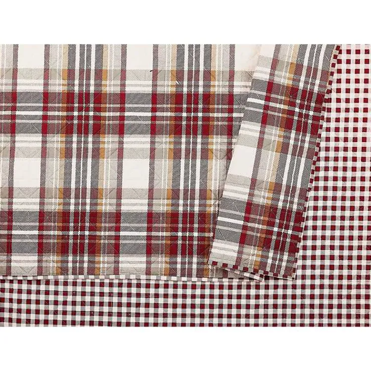 Kirklands Home Rust Plaid Camden Full/Queen 3-pc. Quilt Set Clearance
