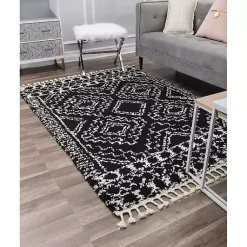 Kirklands Home Sable and White Moon Area Rug, 5x7 Black Online