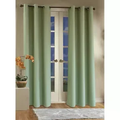 Kirklands Home Sage Room Darkening Curtain Panel Set, 54 in. Green Best