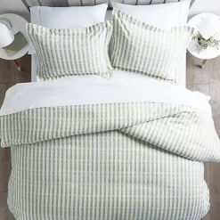 Kirklands Home Sage Rugged Stripes Puffed King 3-pc. Duvet Set Best