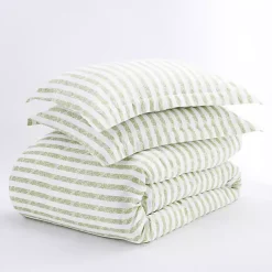 Kirklands Home Sage Rugged Stripes Puffed Twin 3-pc. Duvet Set Sale