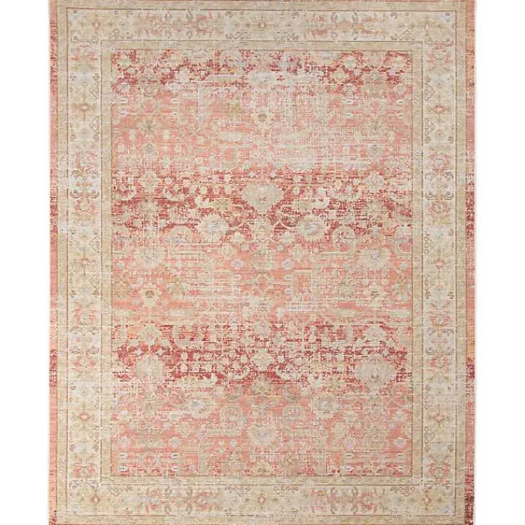 Kirklands Home Salmon Vintage Border Area Rug Best