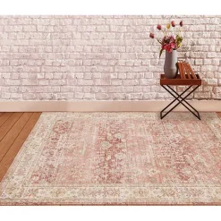 Kirklands Home Salmon Vintage Border Area Rug Best
