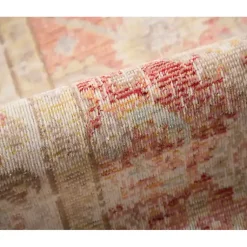 Kirklands Home Salmon Vintage Border Area Rug, 5x7 Pink