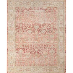 Kirklands Home Salmon Vintage Border Area Rug, 8x11 Pink New