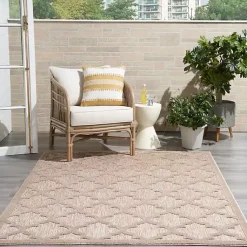 Kirklands Home Sandstone Natural Trellis Outdoor Area Rug, 4x6