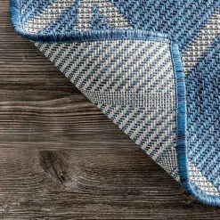 Kirklands Home Sanford Blue Geometric Shapes Outdoor Rug, 8x10 Sale