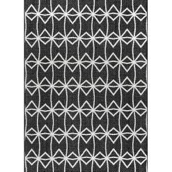 Kirklands Home Sanford Gray Geometric Shapes Outdoor Rug, 5x8 Best