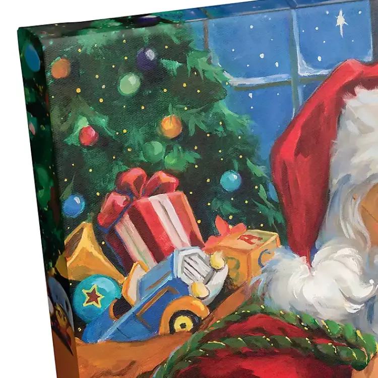 Christmas Art & Wall Decor>Kirklands Home Santa Checking His List Canvas Art Print