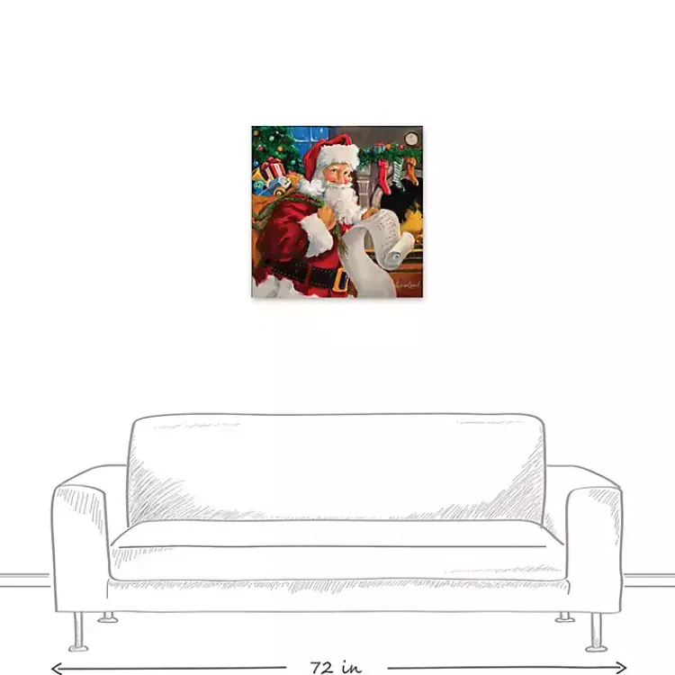 Christmas Art & Wall Decor>Kirklands Home Santa Checking His List Canvas Art Print