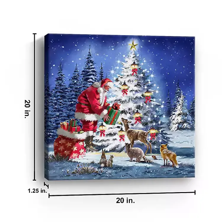 Christmas Art & Wall Decor>Kirklands Home Santa Giving Gifts Canvas Art Print