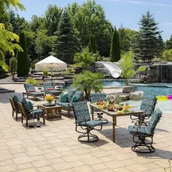 Kirklands Home Sapphire Damask Luxe Outdoor Dining Chair Cushion Blue Sale