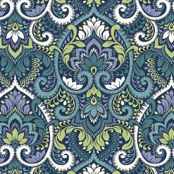 Kirklands Home Sapphire Damask Outdoor Pillows, Set of 2 Best